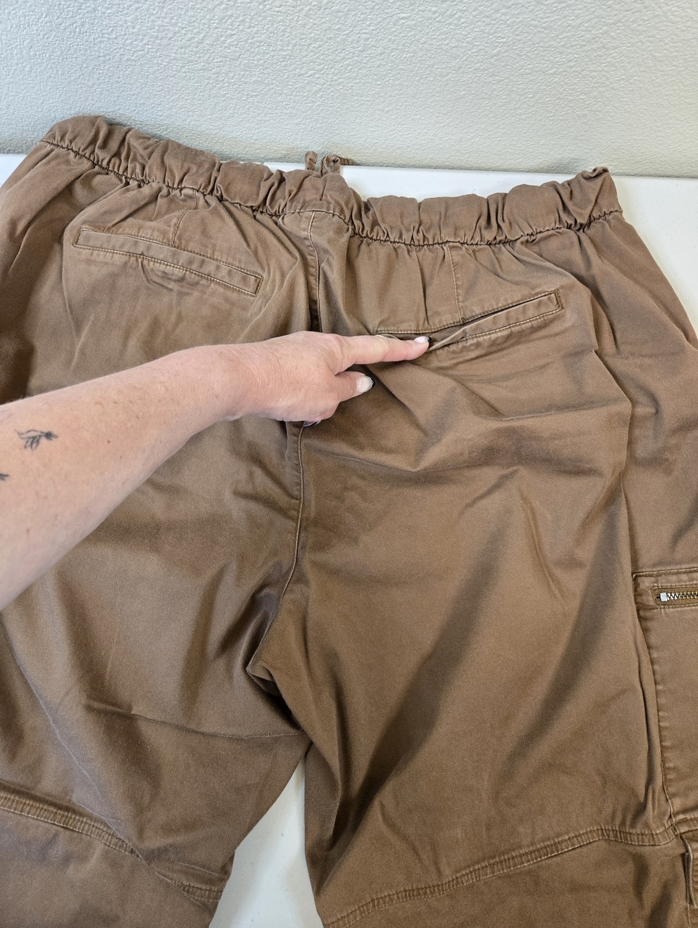Lane Bryant Cargo Pants Balloon Barrel Leg Size 18 Cholocate Brown - Picture 5 of 10